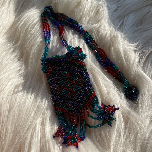 Set of Handmade Beaded Necklace Pouch Bags, Prayer Bags from Israel - Picture 10 of 16